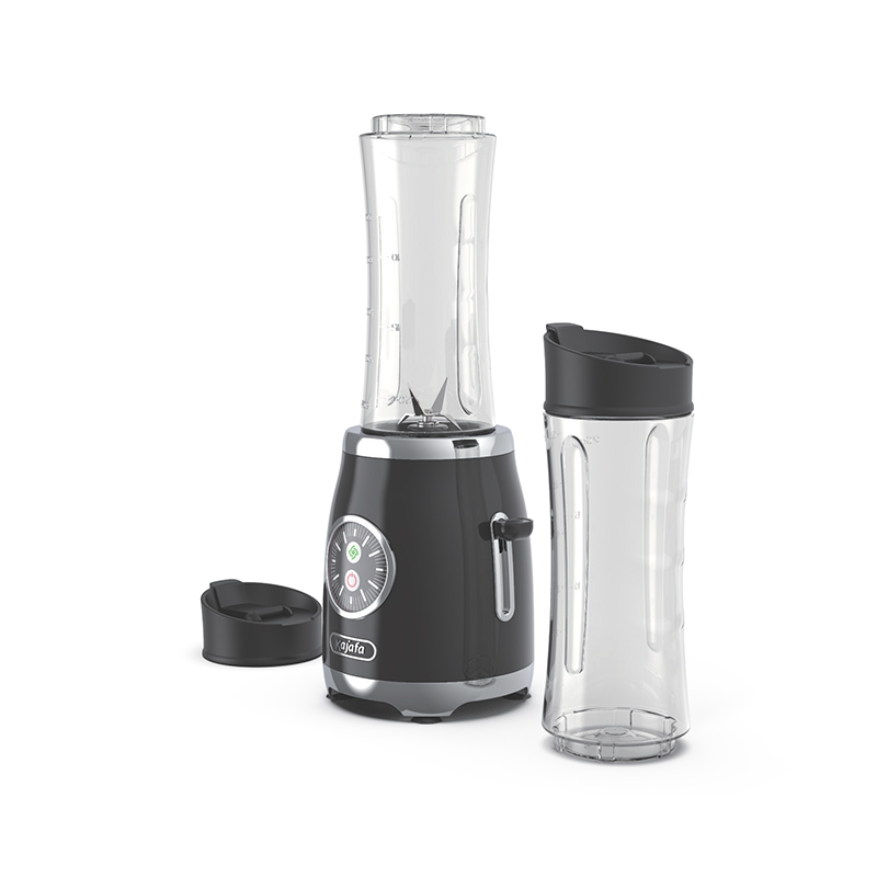 BL399B-P2 Batidora de batidos potente con función de pulso de 2 botellas portátiles, batidora personal para batidos y batidos, batidora de estilo retro con botella de viaje, batidora portátil Retro Smoothie Maker, batidora personal para batidos y batidos