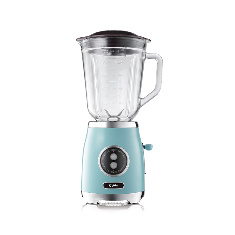 BL399B-G estilo retro con vaso mezclador de vidrio de 1000 ml y cuchilla de acero inoxidable, licuadora de mostrador, licuadora personal de alta potencia